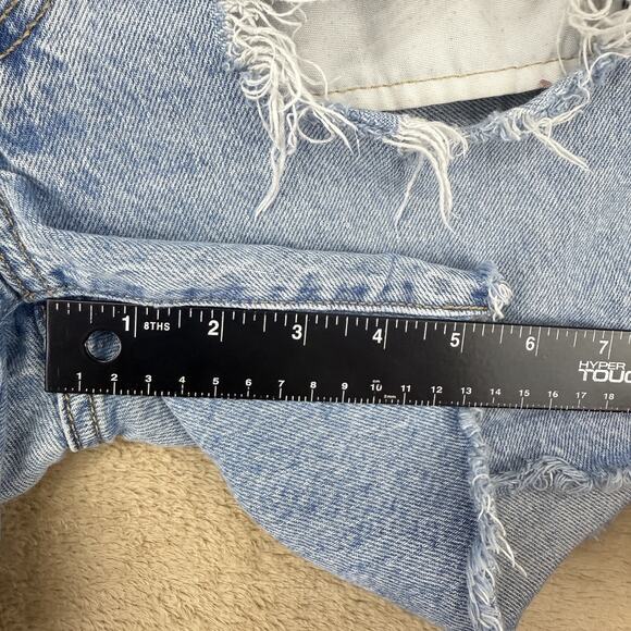 Levi's Light Blue Distressed Jean Shorts - Picture 9 of 13